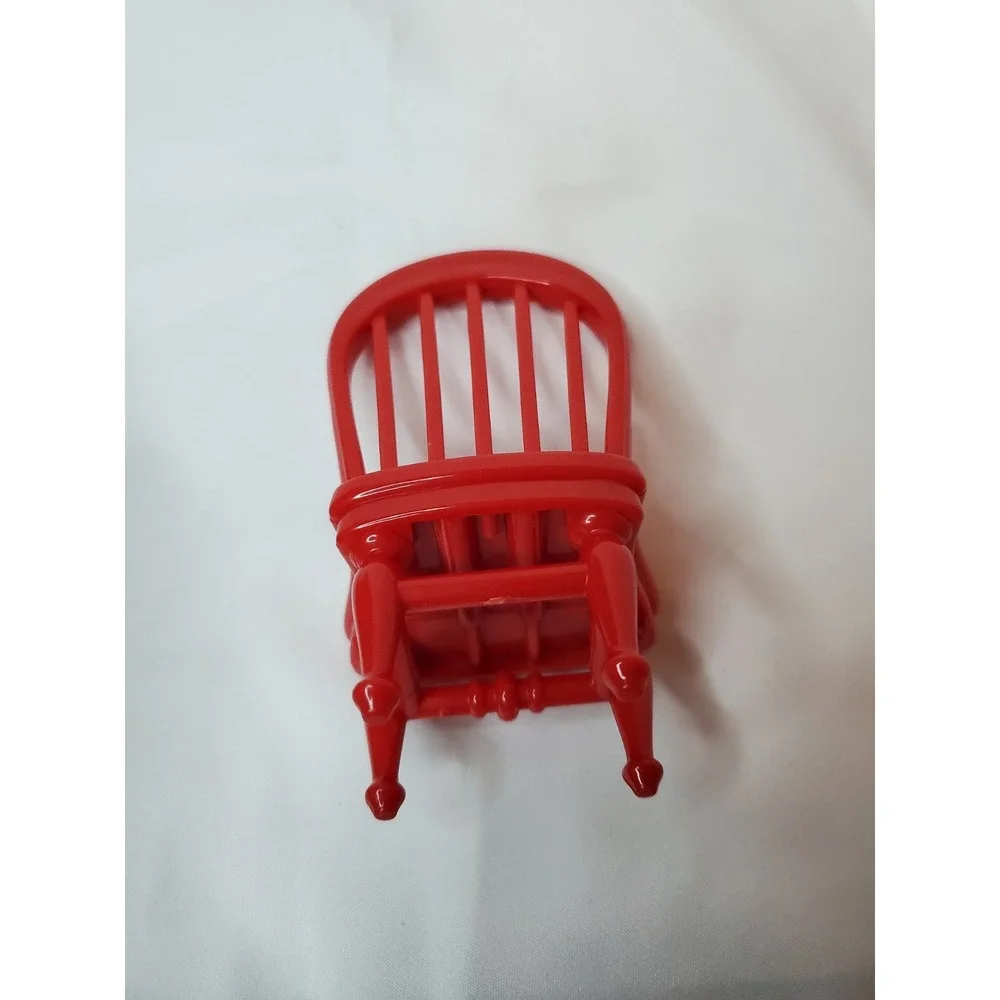 Fisher Price Loving Family Dollhouse Nursery Table Lamp‎ Chair Red Upholstered
